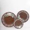 Brown 25 Round 13" Wood Print Paper Charger Plates Floral Lace Rim Party Events